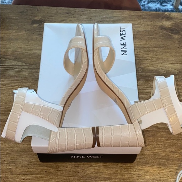 Nine West pixel nude  croco sandal size 8 - Picture 5 of 11
